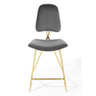 Modway Ponder Performance Velvet Counter Stool - Gray-7