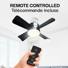 Bell+Howell Socket Breeze Socket Fan Light with Remote-Warm white LED light offers up to 1,000 lumens with 3 adjustable brightness levels of 250, 500, and 1,000 lumens