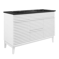 Modway Render 48" Double Sink Bathroom Vanity - White/Black-Mid-Century Modern Vanity