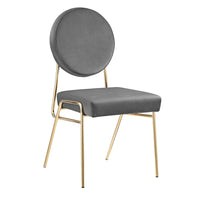 Modway Craft Performance Velvet Dining Side Chair - Gold/Grey-Mid-Century Modern Dining Chair