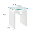 Modway Ondine Glass Top Side Table - White-Multiple Finishes Available