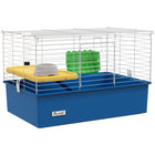 PawHut 28" L Small Pet Cage - Blue-Suitable for small rabbits, minks, chinchillas, guinea pigs and other small pets 