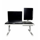 Nicer Interior Foldable Height Adjusting Laptop Stand - Desk Tray - Black-Stable H-frame base for secure positioning on beds, sofas, or desktops