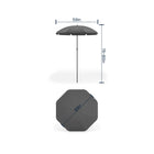 Flash Furniture Nantucket 6-Piece Patio Garden Set with Table, Umbrella & 4 Folding Chairs - Black-5mm Thick Glass