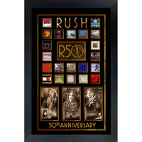 RUSH 50th Anniversary Album Collage Frame - Framed Print - 28.5" x 36.5"-Premium music memorabilia