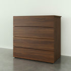 Nexera James 4-Drawer Dresser Chest - Walnut-4 drawers on solid metal slides