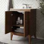 Modway Ledger 24" Wood Bathroom Vanity Cabinet - Walnut-Sink Basin Not Included
