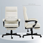 Vinsetto High Back Swivel Recliner Office Chair with Footrest and Padded Armrest - Cream White-Padded seat with linen-touch fabric is comfortable