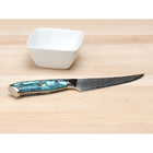 Minimal 4-Pieces Damascus TransShell Steak Knife Set, Service for 4-Ultra-sharp cutting edge of 12° degree each side