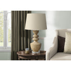 Monarch Specialties 28" H Transitional Table Lamp - Beige Resin / Beige Shade-Equipped with a convenient 3-way switch, this decorative lamp allows you to easily adjust the ambiance with up to a 100w bulb (3-way bulb not included), ensuring you can brighten your space for any occasion, from cozy reading sessions to relaxing evenings