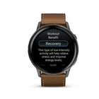 Garmin Venu 4 Smartwatch - 45 mm - Slate with Black Silicone Band and Brown Leather Band-Lifestyle logging (new): Log custom or preset behaviors — such as caffeine and alcohol intake — and view reports on how those lifestyle choices impact your sleep, stress and HRV in the Garmin Connect app. That way, you can make more health-conscious decisions