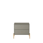 Manhattan Comfort Jasper 25.15" Modern Nightstand 2-Piece Set - Grey-Frame Made of MDF Mix with Painted Finish