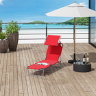 Outsunny Outdoor Lounge Chair - Adjustable Folding Chaise Lounge - Red-Made of tough metal supporting frame and oxford cloth in strong construction