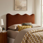 Modway Athena Stain-Resistant Performance Velvet Full Size Headboard - Rust-Dense Foam Padding