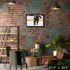 Zach Hyman Oilers Action - Framed Canvas - 31" x 22"-Officially licensed by the NHL and NHLPA