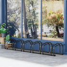 HOMCOM 6-Bike Bicycle Floor Parking Rack for Indoor and Outdoor Use - Black-You can transform it into a single bike parking rack