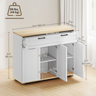 HOMCOM 40" Modern Sideboard Buffet Cabinet with Drawers & Storage Doors - White-Anti-tipping hardware and non-slip foot pads, ensuring safety for families