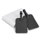 Champs Onyx Leather Luggage Tags - Black-RFID lining