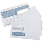 Staples Fold-and-Stick #10 Double Window Security Envelopes - 4-1/8" x 9-1/2" - White - 250 Pack-Fold-and-stick closure doesn't require moisture, simply raise the lower flap and press it to the upper flap to seal