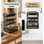 ShoppingAll Mesh Desk Organizer with 9 Compartments-Pull-out drawer for clips, pins, and cards, easy to see and grab