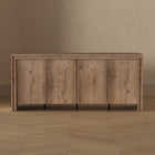 Manhattan Comfort Corin 60" Contemporary 4-Door Sideboard - Brown-Home Assembly Required (All Hardware Included)