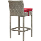 Modway Conduit Outdoor Patio Wicker Rattan Bar Stool - Light Gray Red-Synthetic PE Rattan Weave