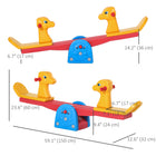 Qaba Plastic Kids 2-Seat Seesaw - Multicoloured-Nonslip handle is easier to grasp 