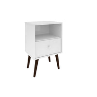 Manhattan Comfort Liberty 1.0 Nightstand, White (203AMC6)-Modern Nightstand for Bedroom or Living Room use.