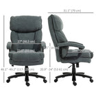 HOMCOM Big and Tall Executive Chair for Home - 450 lbs Capacity - Grey-It has an adjustable seat height with a secure class-3 gas lift