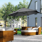 Outsunny 8.5' Offset Patio Umbrella with 360° Rotation - Dark Grey-A vented canopy helps it stay stable against the wind