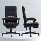 Vinsetto High Back Swivel Recliner Office Chair with Footrest and Padded Armrest - Black-Padded seat with linen-touch fabric is comfortable