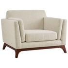 Modway Chance Upholstered Fabric Armchair - Beige-Mid-Century Modern Armchair