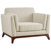 Modway Chance Upholstered Fabric Armchair - Beige-Mid-Century Modern Armchair