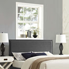 Modway Camille Upholstered Fabric Queen Headboard - Grey-French Seam Stitching