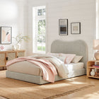Modway Seluna Boucle Queen Platform Bed - Rock-Soft Textured Boucle Upholstery