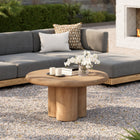 Modway Tori 31" Indoor/Outdoor Round Coffee Table - Oak-31 Inch Round Tabletop