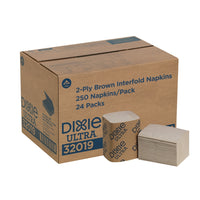 Georgia-Pacific Dixie Ultra Interfold 2-Ply Embossed Napkin - 24 Pack-Brown interfold dispenser napkins for a variety of use across your business