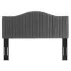 Modway Brielle Channel Tufted Performance Velvet Twin Headboard - Charcoal-Durable Stain-Resistant Fabric