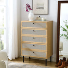 Modway Chaucer 5-Drawer Chest - Oak-Spacious Full-Glide Drawers