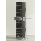 HOMCOM 67" Tall Narrow Bathroom Storage Cabinet - Distressed Dark Grey-Tall and narrow design saves space in your bathroom