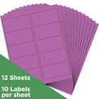JAM Paper Mailing Address Labels - 2 x 4 - Violet Purple - 2 sets of 120-4" x 2"