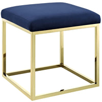 Modway Anticipate Ottoman - Gold/Navy-Modern Bed Or Living Room Ottoman