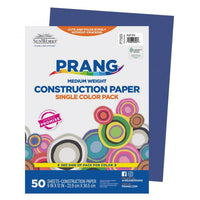 Prang Construction Paper - Bright Blue - 9" x 12" - 50 Sheets-Heavyweight groundwood construction paper