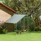 PawHut Metal Walk-in Chicken Run with Cover - 118.1" W x 66.9" D x 74.8" H-Recommended to pair with a wooden coop for enhanced living conditions 