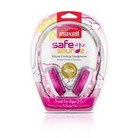 Maxell Kids Volume Limiting Headphones, Pink (SAFE2-P3)-Up to 75 decibels max sound output