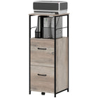 Vinsetto Letter/A4 Filing Cabinet with Hanging Bars - Distressed Grey-Two drawers with adjustable hanging bars to hold Letter and A4 sized files
