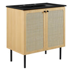 Modway Chaucer 30" Bathroom Vanity - Oak/Black-MDF and Particleboard