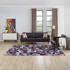 Modway Andela Interlocking Block Mosaic Area Rug - 8 ft W x 10 ft L - Multicolored Red/Light Blue-Tight Low Pile Weave