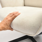 Homy Casa Adjustable Height Fabric Office Chair with Armrest-Beige-Padded Armrests: The chair features padded armrests for enhanced comfort and support, reducing strain on your arms during extended use.
