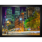 Toronto Canada Old City New City - Framed Canvas - 35" x 27"-High-quality art print professionally matted and framed